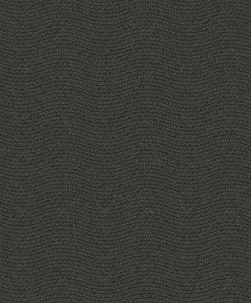 Curves Black Glittering Waves Wallpaper by Eijffinger Bold Covers about 56.4 square feet 20.5-in by 33-ft long roll Unpasted 25.2 - Fabric Carolina -