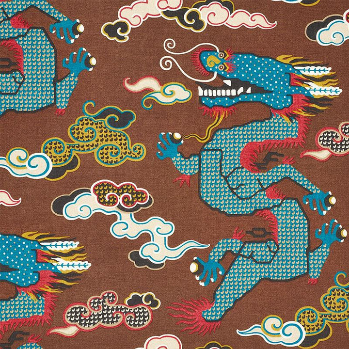 Magical Ming Dragon Brown 178592 by Schumacher Fabric Johnson Hartig 18.0" - Fabric Carolina -