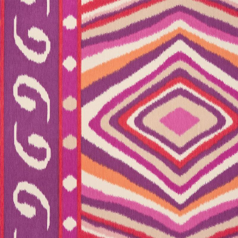 Terence Ikat Magenta 178581 by Schumacher Designer Fabric Johnson Hartig 27.0" - Swanky Fabrics -