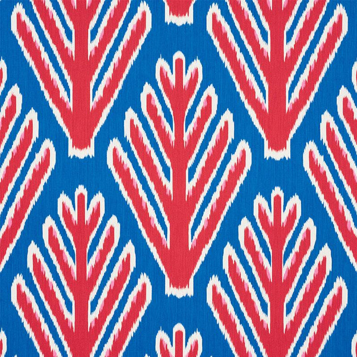 Bodhi Tree Blue & Red 178561 by Schumacher Fabric Johnson Hartig 13.5" - Fabric Carolina -