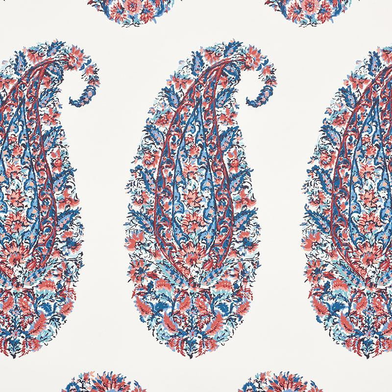 Shirala Paisley Delft & Rose 5009970 by Schumacher Wallpaper Palampore 6.75" - Fabric Carolina -