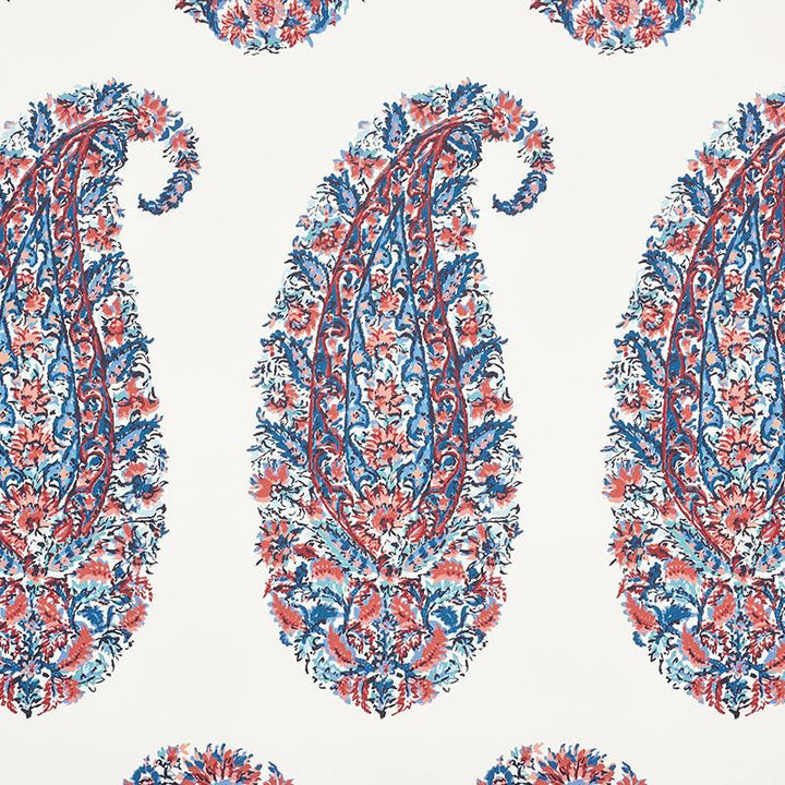 Shirala Paisley Delft & Rose 5009970 by Schumacher Wallpaper Palampore 6.75" - Fabric Carolina -
