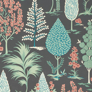 Pandora Onyx & Jade 5009961 by Schumacher Wallpaper