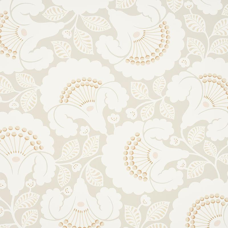 Jackie Neutral 5010372 by Schumacher Wallpaper Wallflowers 27.0" - Fabric Carolina -
