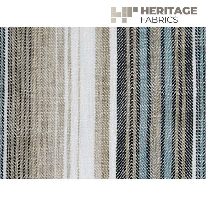 Sonoma Stripe Lake by Heritage Fabric - 100% Polyester India 33,000 Horizontal: 13.5" and Vertical: N/A 54" - Fabric Carolina -