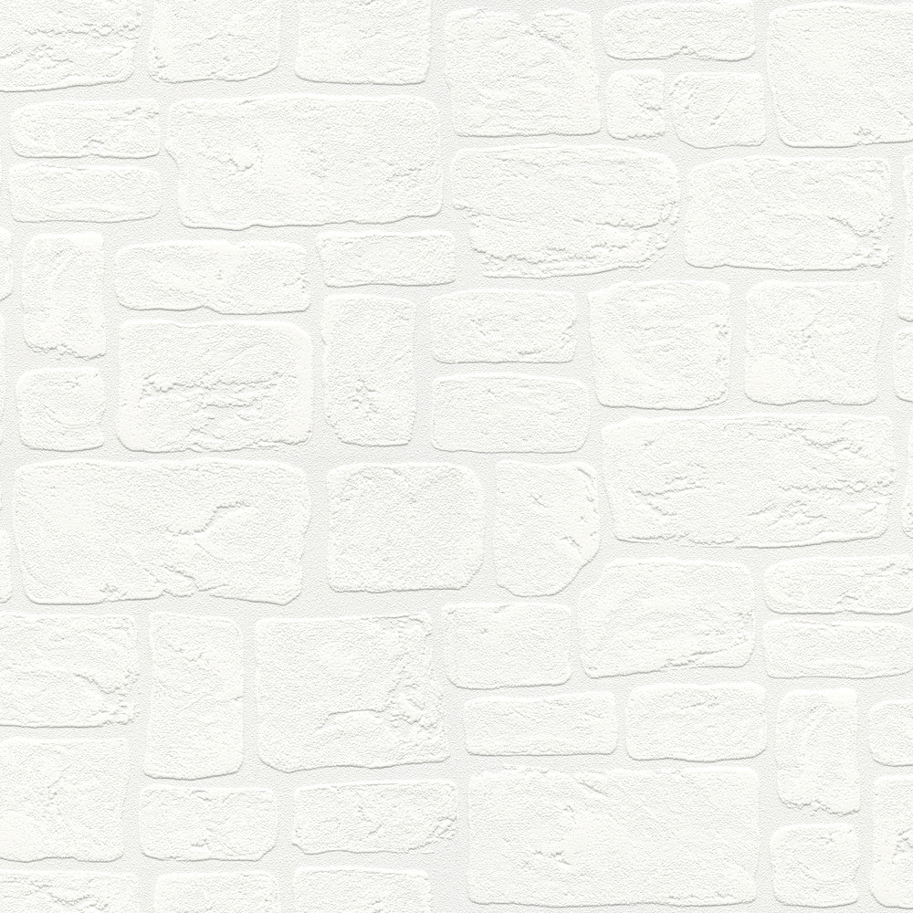 Gaffrey White Stone Paintable Wallpaper by Brewster PaintWorks Covers about 57.5 square feet 20.9-in by 33-ft long roll Unpasted 25.2 - Fabric Carolina -