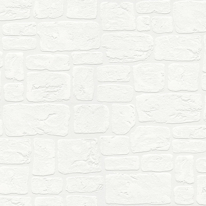 Gaffrey White Stone Paintable Wallpaper by Brewster PaintWorks Covers about 57.5 square feet 20.9-in by 33-ft long roll Unpasted 25.2 - Fabric Carolina -