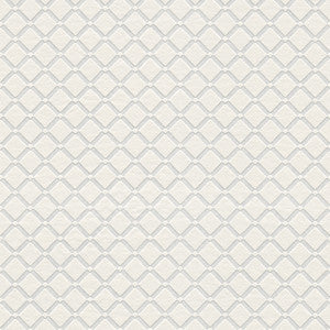 Armin White Diamond Trellis Paintable Wallpaper by Brewster