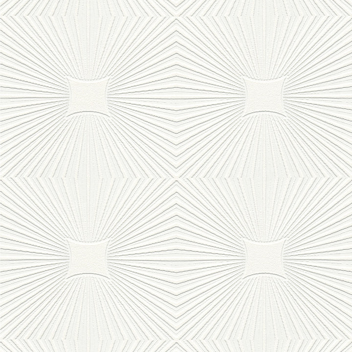 Silvie White Tin Burst Paintable Wallpaper by Brewster PaintWorks Covers about 57.5 square feet 20.9-in by 33-ft long roll Unpasted 10.6 - Fabric Carolina -