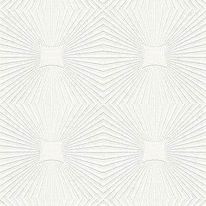 Silvie White Tin Burst Paintable Wallpaper by Brewster