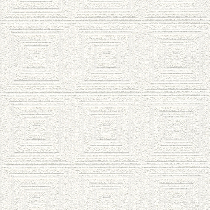 Wright White Tin Paintable Wallpaper by Brewster PaintWorks Covers about 57.5 square feet 20.9-in by 33-ft long roll Unpasted 7 - Fabric Carolina -