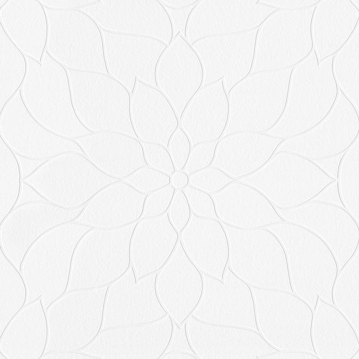 Anselm White Floral Bloom Paintable Wallpaper by Brewster PaintWorks Covers about 57.5 square feet 20.9-in by 33-ft long roll Unpasted 25.2 - Fabric Carolina -