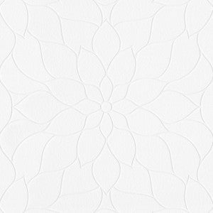 Anselm White Floral Bloom Paintable Wallpaper by Brewster