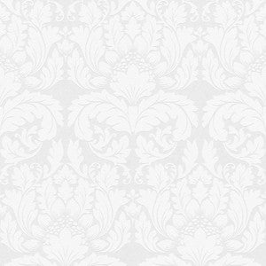 Jan White Damask Paintable Wallpaper by Brewster