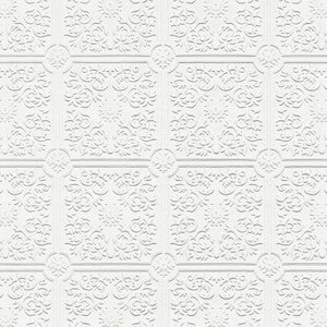 Nico White Square Paintable Wallpaper by Brewster
