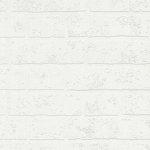Bridgers White Exposed Brick Wall Paintable Wallpaper by Brewster