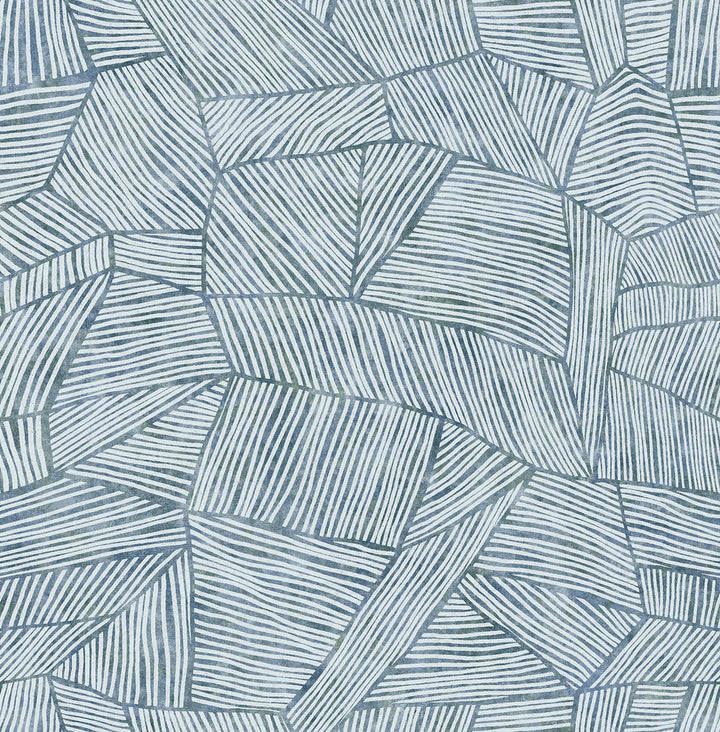 Aldabra Blue TextuGeometric Wallpaper by A-Street Prints Seychelles Covers about 56.4 square feet 20.5-in by 33-ft long roll Unpasted 20.9 - Fabric Carolina -