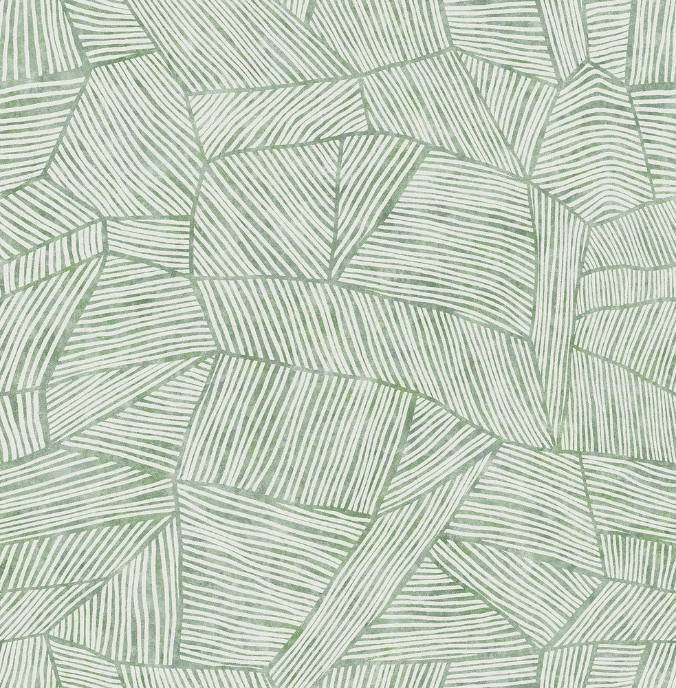 Aldabra Green TextuGeometric Wallpaper by A-Street Prints Seychelles Covers about 56.4 square feet 20.5-in by 33-ft long roll Unpasted 20.9 - Fabric Carolina -