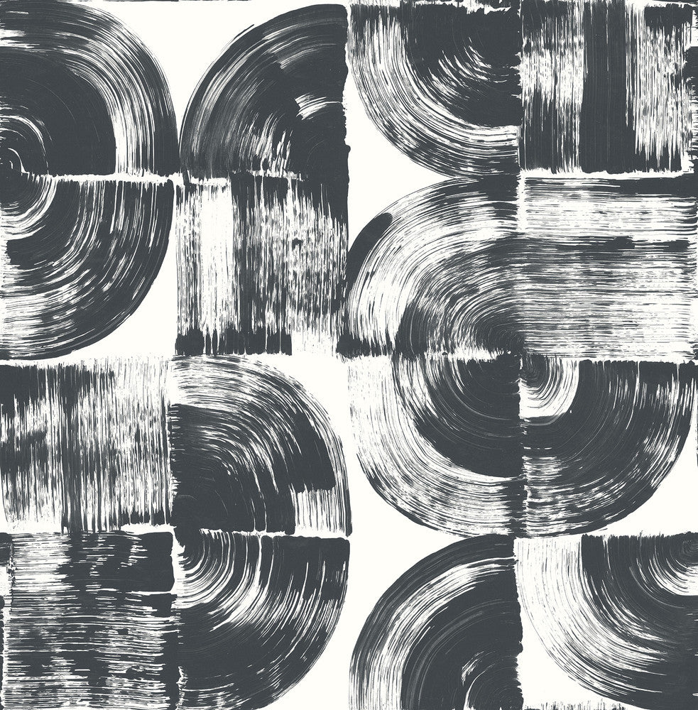 Giulietta Black Painterly Geometric Wallpaper by A-Street Prints Seychelles Covers about 56.4 square feet 20.5-in by 33-ft long roll Unpasted 20.9 - Fabric Carolina -