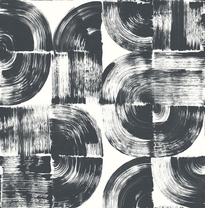 Giulietta Black Painterly Geometric Wallpaper by A-Street Prints Seychelles Covers about 56.4 square feet 20.5-in by 33-ft long roll Unpasted 20.9 - Fabric Carolina -