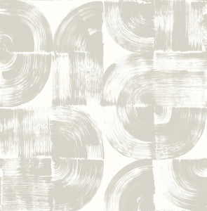 Giulietta Light Grey Painterly Geometric Wallpaper by A-Street Prints
