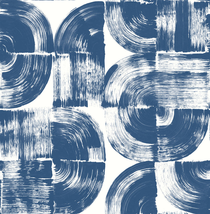 Giulietta Blue Painterly Geometric Wallpaper by A-Street Prints Seychelles Covers about 56.4 square feet 20.5-in by 33-ft long roll Unpasted 20.9 - Fabric Carolina -