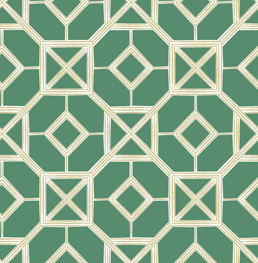 Livia Green Trellis Wallpaper by A-Street Prints Seychelles Covers about 56.4 square feet 20.5-in by 33-ft long roll Unpasted 10.4 - Fabric Carolina -