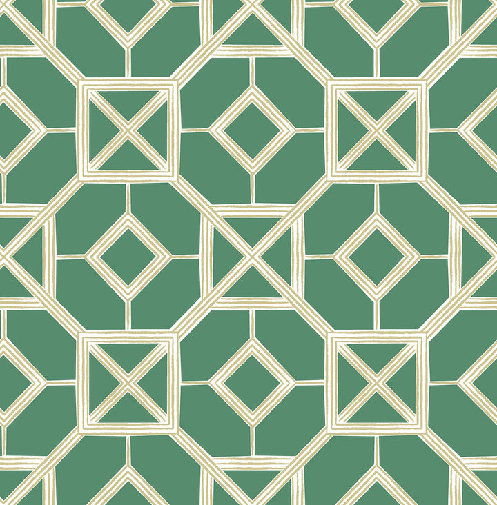 Livia Green Trellis Wallpaper by A-Street Prints Seychelles Covers about 56.4 square feet 20.5-in by 33-ft long roll Unpasted 10.4 - Fabric Carolina -