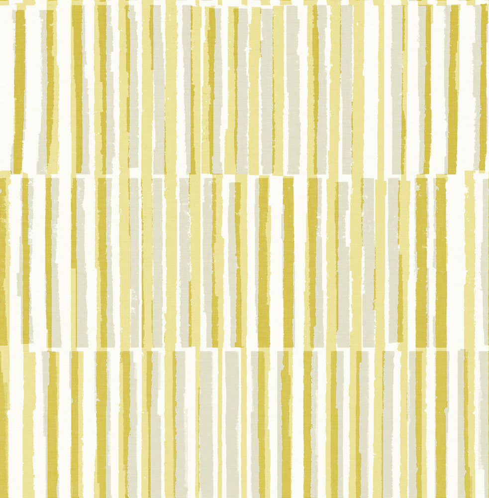 Sabah Yellow Stripe Wallpaper by A-Street Prints Seychelles Covers about 56.4 square feet 20.5-in by 33-ft long roll Unpasted 20.9 - Fabric Carolina -