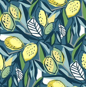 Meyer Blue Citrus Wallpaper by A-Street Prints