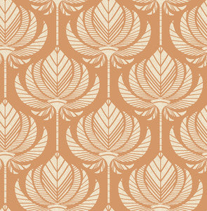 Palmier Orange Lotus Fan Wallpaper by A-Street Prints