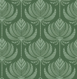 Palmier Green Lotus Fan Wallpaper by A-Street Prints