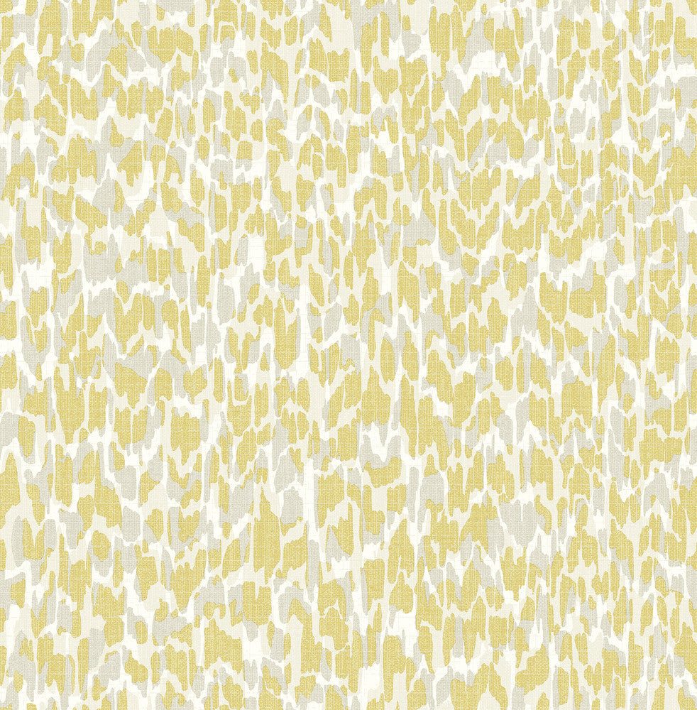 Flavia Yellow Animal Print Wallpaper by A-Street Prints Seychelles Covers about 56.4 square feet 20.5-in by 33-ft long roll Unpasted 20.9 - Fabric Carolina -