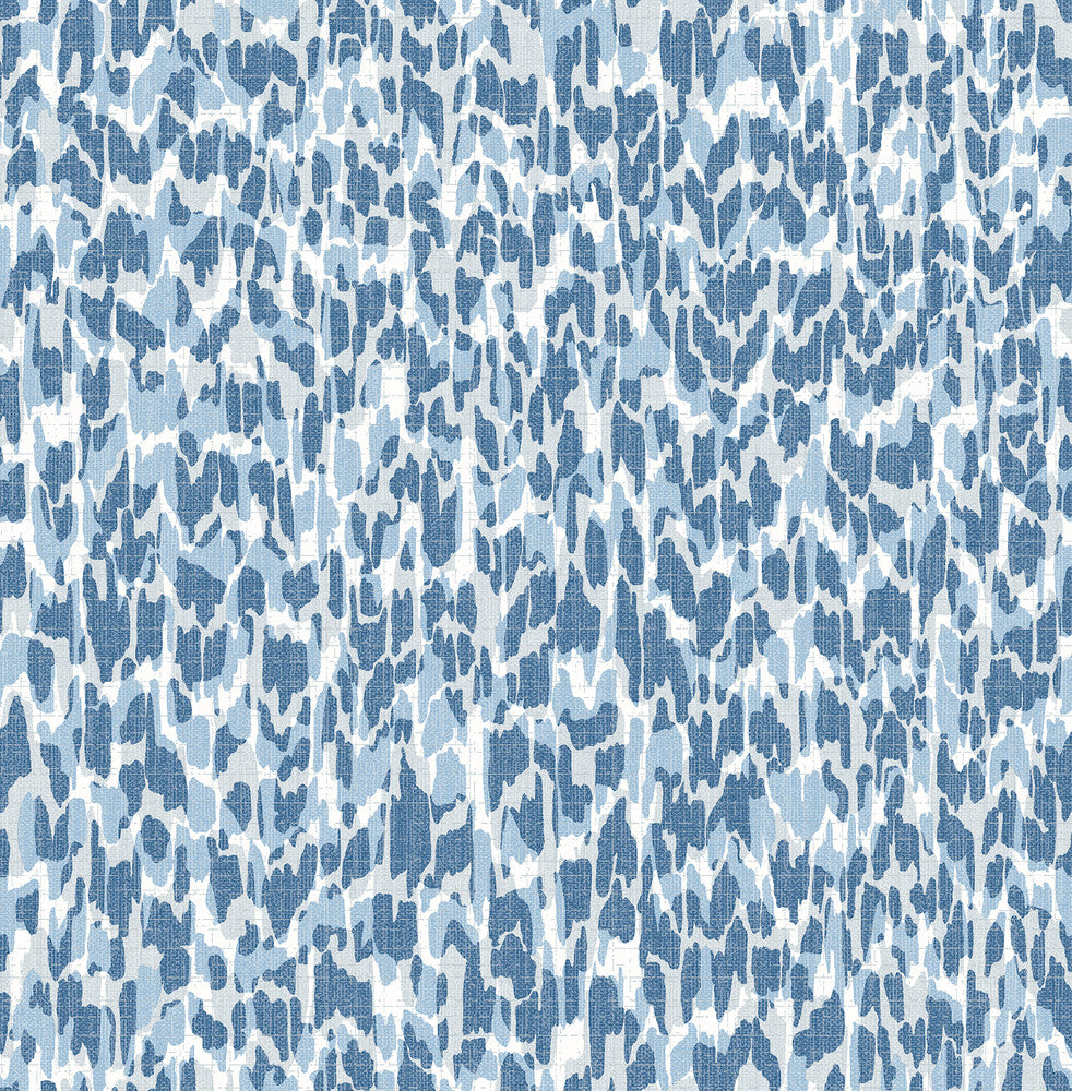 Flavia Blue Animal Print Wallpaper by A-Street Prints Seychelles Covers about 56.4 square feet 20.5-in by 33-ft long roll Unpasted 20.9 - Fabric Carolina -