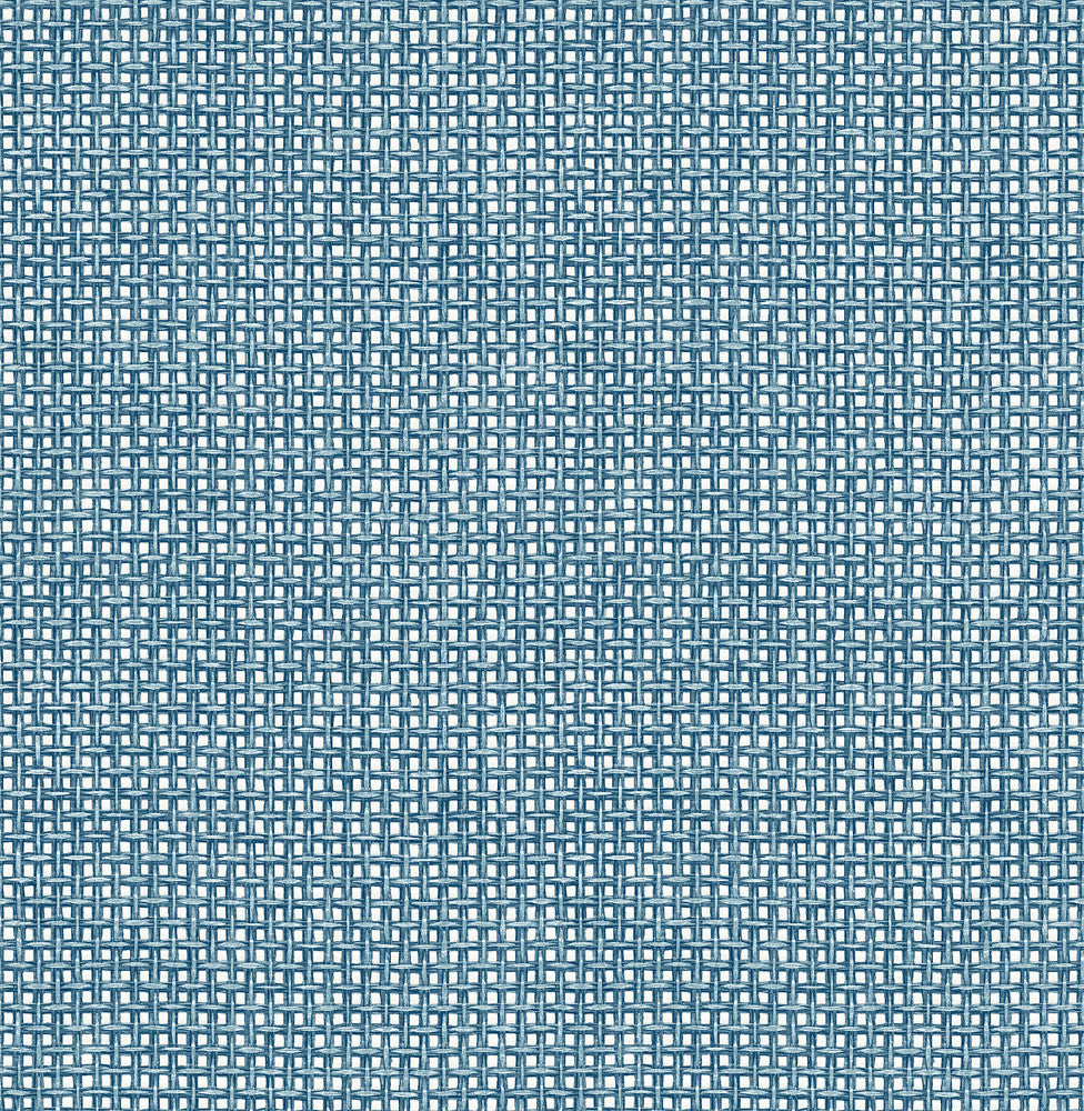 Zia Blue Basketweave Wallpaper by A-Street Prints Seychelles Covers about 56.4 square feet 20.5-in by 33-ft long roll Unpasted 10.4 - Fabric Carolina -