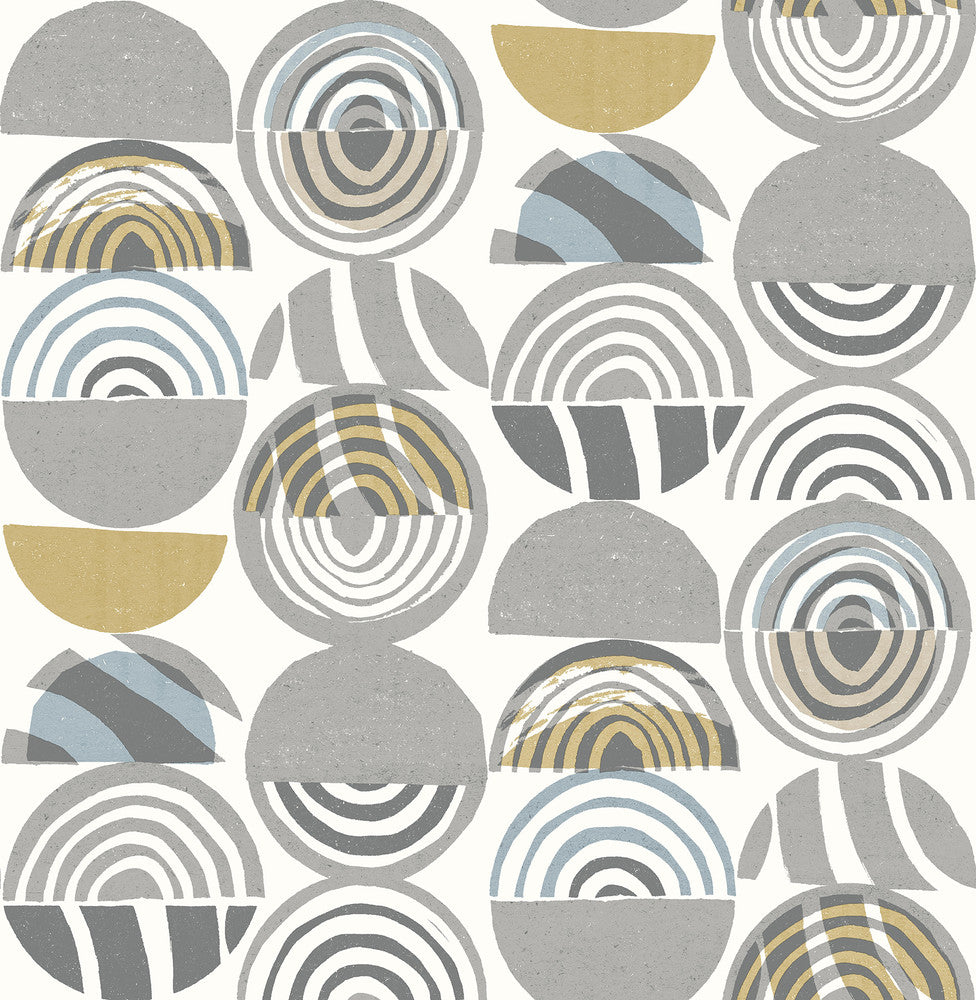Mage Grey Mod Geometric Wallpaper by A-Street Prints Seychelles Covers about 56.4 square feet 20.5-in by 33-ft long roll Unpasted 20.9 - Fabric Carolina -