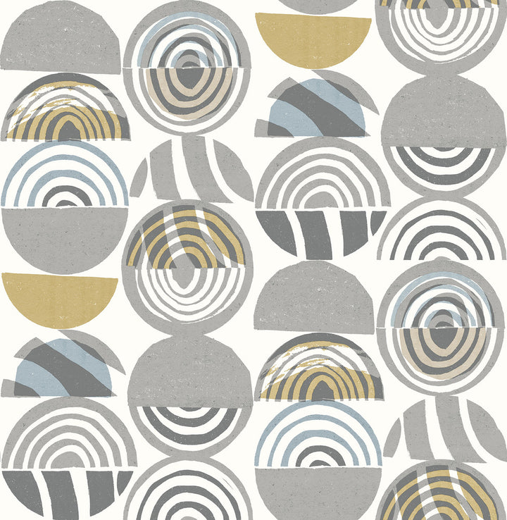 Mage Grey Mod Geometric Wallpaper by A-Street Prints Seychelles Covers about 56.4 square feet 20.5-in by 33-ft long roll Unpasted 20.9 - Fabric Carolina -