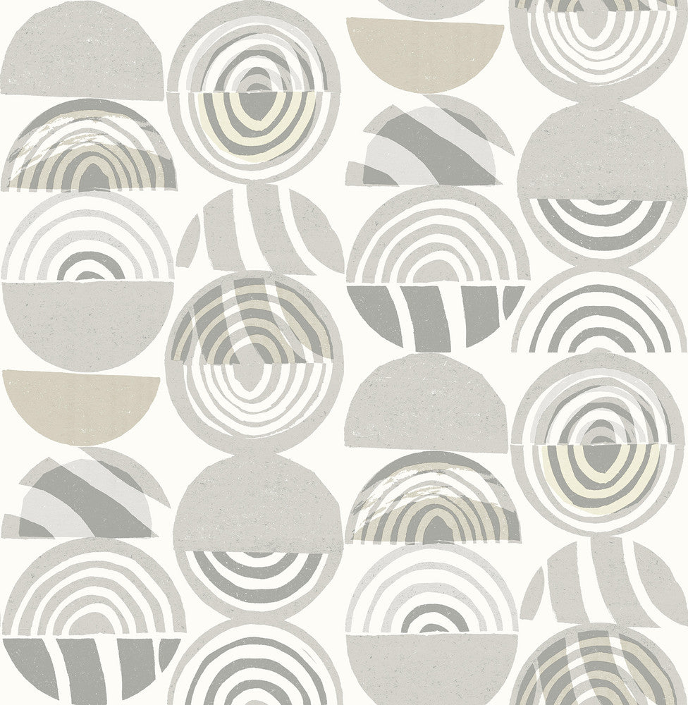 Mage Light Grey Mod Geometric Wallpaper by A-Street Prints Seychelles Covers about 56.4 square feet 20.5-in by 33-ft long roll Unpasted 20.9 - Fabric Carolina -