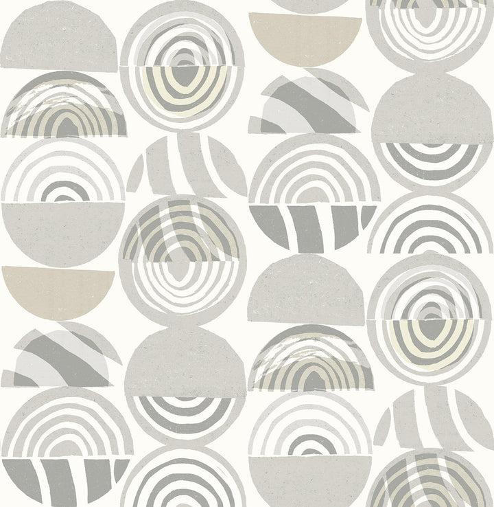 Mage Light Grey Mod Geometric Wallpaper by A-Street Prints Seychelles Covers about 56.4 square feet 20.5-in by 33-ft long roll Unpasted 20.9 - Fabric Carolina -