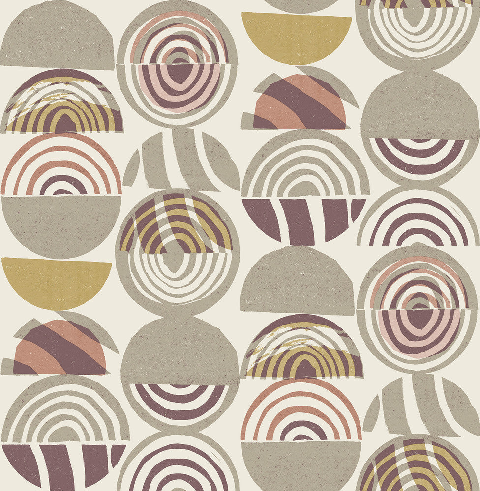 Mage Plum Mod Geometric Wallpaper by A-Street Prints Seychelles Covers about 56.4 square feet 20.5-in by 33-ft long roll Unpasted 20.9 - Fabric Carolina -