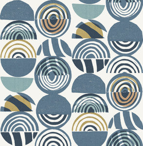 Mage Blue Mod Geometric Wallpaper by A-Street Prints