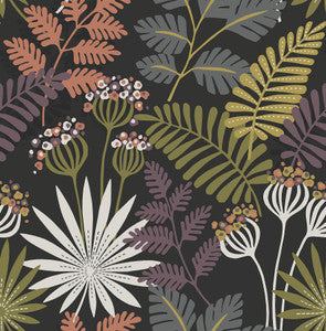 Praslin Black Botanical Wallpaper by A-Street Prints