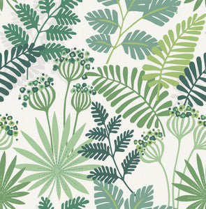 Praslin Green Botanical Wallpaper by A-Street Prints