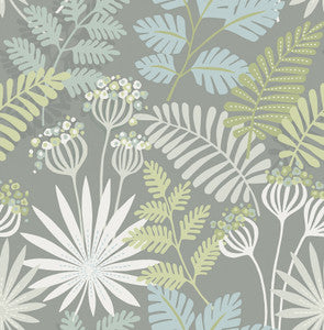 Praslin Grey Botanical Wallpaper by A-Street Prints