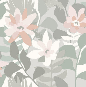 Koko Grey Floral Wallpaper by A-Street Prints