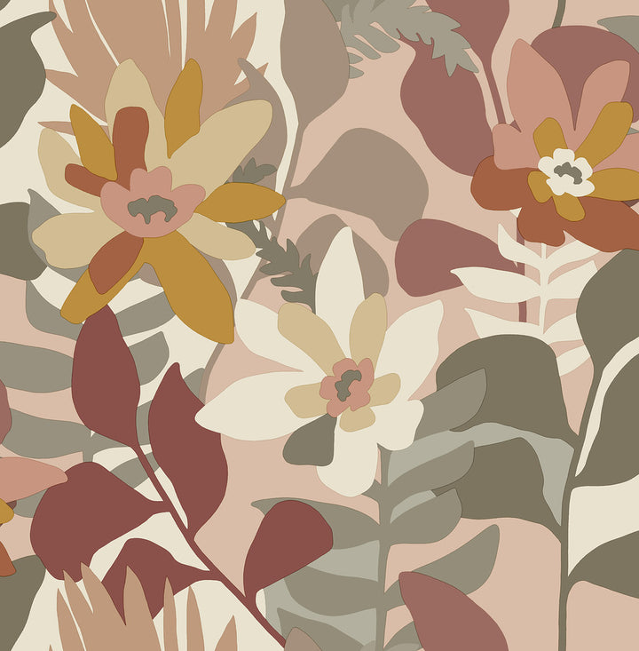 Koko Rose Floral Wallpaper by A-Street Prints Seychelles Covers about 56.4 square feet 20.5-in by 33-ft long roll Unpasted 20.9 - Fabric Carolina -