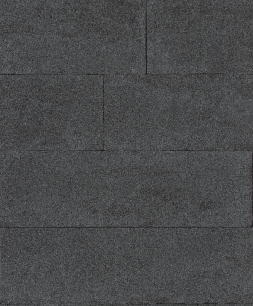 Lanier Black Stone Plank Wallpaper by Advantage Beyond Textures Covers about 57.8 square feet 21-in by 33-ft long roll Unpasted 6.3 - Fabric Carolina -