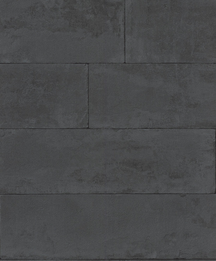 Lanier Black Stone Plank Wallpaper by Advantage Beyond Textures Covers about 57.8 square feet 21-in by 33-ft long roll Unpasted 6.3 - Fabric Carolina -