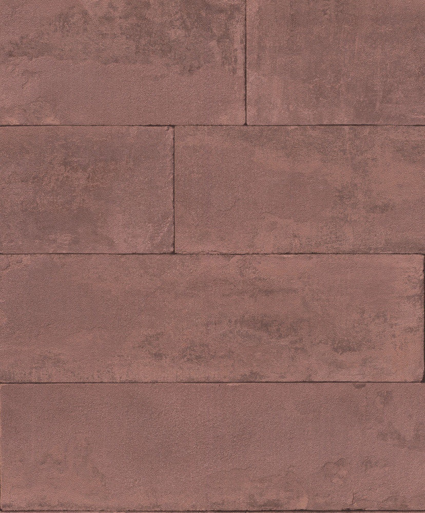 Lanier Oxblood Stone Plank Wallpaper by Advantage Beyond Textures Covers about 57.8 square feet 21-in by 33-ft long roll Unpasted 6.3 - Fabric Carolina -