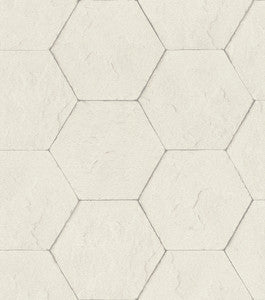 Bascom Dove Stone Hexagon Wallpaper by Advantage